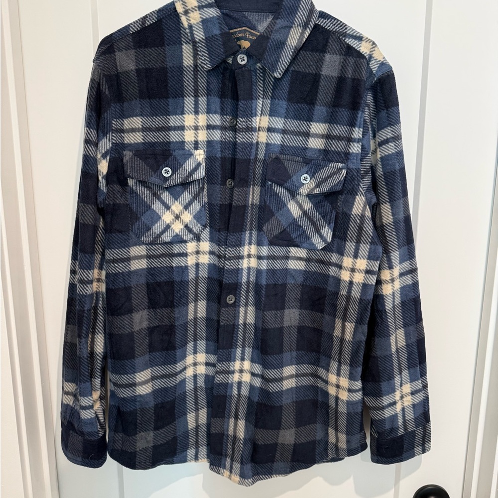 Men's Blue Plaid Casual Button Down Shirt